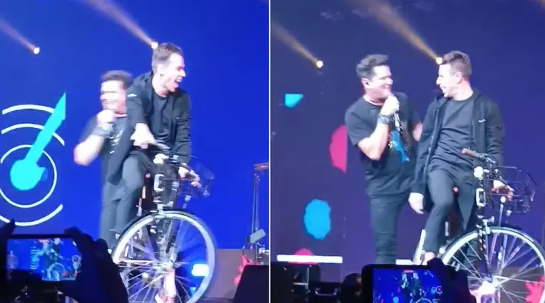 Rigoberto Urán en concierto de Carlos Vives