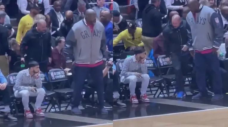 Shaquille O’Neal le pidió permiso a Anuel para sentarse junto a él