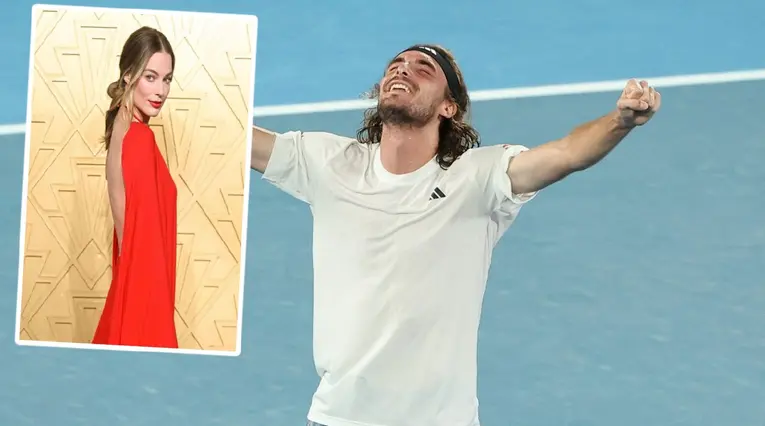 Stefanos Tsitsipas y Margot Robbie