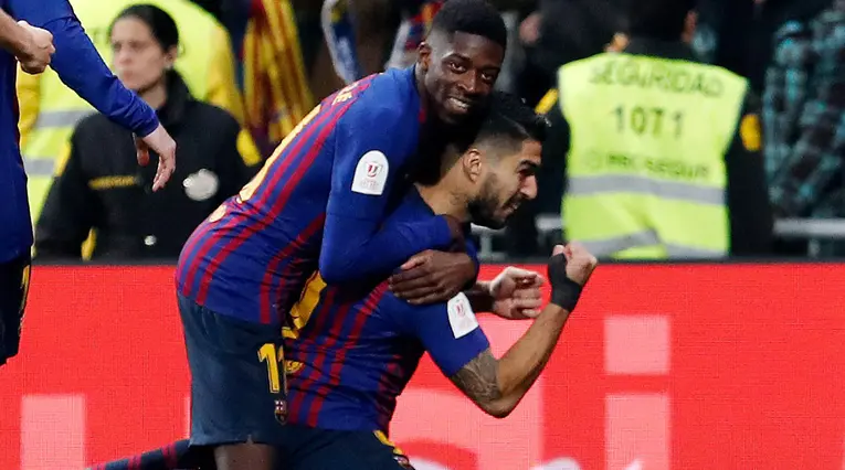 Ousmane Dembélé y Luis Suárez - Barcelona 2018-2019