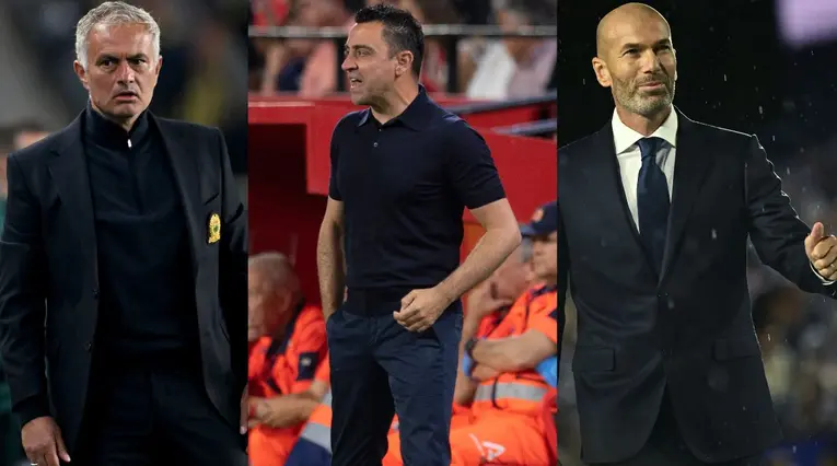 Collage con Zidane, Xavi y Mourinho