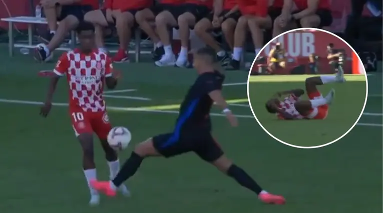 [Vídeo] Yaser Asprilla sufrió ante Barcelona: la dura pisada de Ferran Torres al colombiano