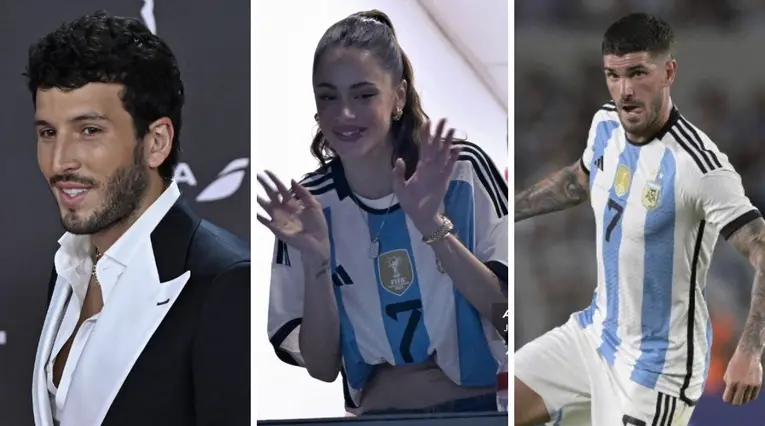 Sebastián Yatra, Tini y Rodrigo de Paul