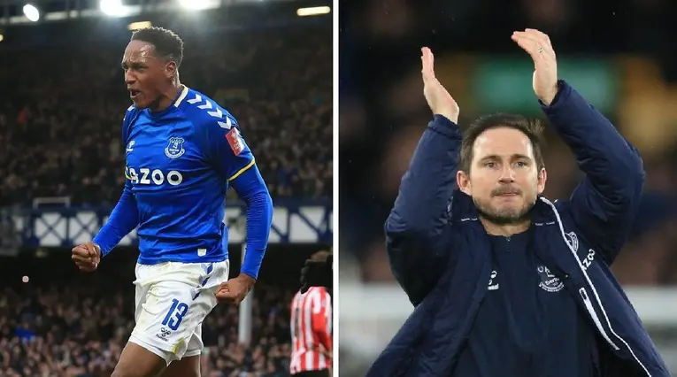 Yerry Mina y Frank Lampard