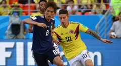 James ingresó en el segundo tiempo del partido de Colombia- Japón