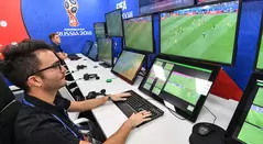 Sala de operaciones del VAR en la Copa Mundo Rusia 2018 