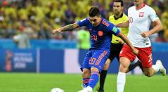 Juan Fernando Quintero en el juego entre Colombia y Polonia en Rusia 2018