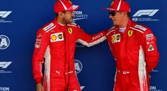 Sebastian Vettel y Kimi Raikkonen, pilotos de Ferrari 