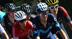 Nairo Quintana junto a Enric Mas y Geraint Thomas en el Tour de Francia
