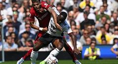 Luis Díaz en el partido de Liverpool ante Fulham por Premier League