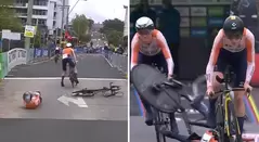 Caída de una ciclista en el Mundial de Ciclismo