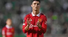 Cristiano Ronaldo jugando con el Manchester United