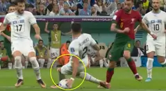 Penal a favor de Portugal frente a Uruguay en Mundial de Qatar