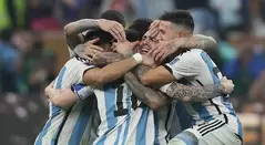Argentina celebrando el título del mundial en Qatar 2022