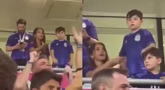 Hijo de Messi hace pataleta en el estadio