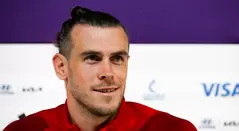 Gareth Bale en la previa de un partido de Gales en el Mundial de Qatar 2022
