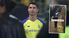 Hinchas en Arabia pisotean las camisetas de Cristiano Ronaldo