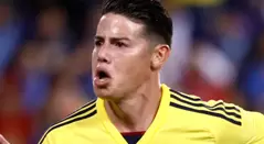 James Rodríguez en un partido de la selección Colombia de mayores