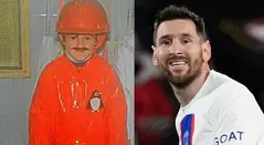 Lionel Messi y su foto de la niñez disfrazado de bombero