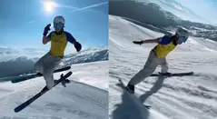 Cristiano Ronaldo celebración esquí