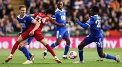 Luis Díaz en el Liverpool vs Leicester