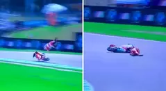 Caída de David Alonso en Moto3