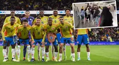 Pelea entre hinchas - Colombia vs Rumania