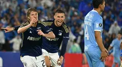 Millonarios vs Bolívar Andrés Llinás celebra el gol
