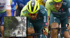 Susto para Colombia: Dani Martínez se cayó en el Giro de Italia VIDEO