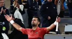 Novak Djokovic en el Roland Garros
