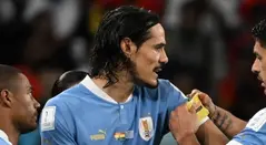 Edinson Cavani con la selección de Uruguay