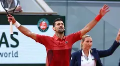 Novak Djokovic en el Roland Garros