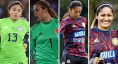 Natalia Giraldo, Catalina Pérez, Sthefany Castaño y Sandra Sepúlveda, porteras de la selección Colombia