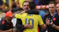 James Rodríguez y Néstor Lorenzo, selección Colombia