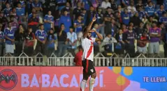 Miguel Ángel Borja en River Plate celebra gol vs Universidad de Chile
