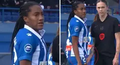 Agresión de Mapi León, jugadora del Barcelona, a la colombiana Daniela Caracas