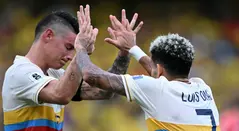 Luis Díaz y James Rodríguez con la selección Colombia
