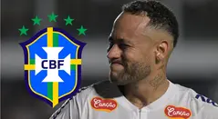 Neymar con la selección de Brasil