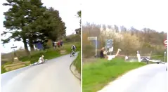 Tadej Pogacar sufrió caída en la Strade Bianche