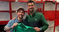 Lionel Messi estuvo presente en el partido de Djokovic en el Miami Open 