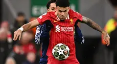 Luis Díaz con el Liverpool vs PSG en la Champions League