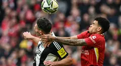 Luis Díaz en la final de la Carabao Cup vs Newcastle United