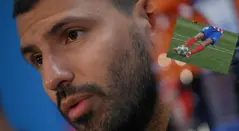 Sergio Agüero y el penal de Julián Álvarez