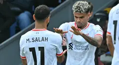 Luis Díaz y Mohamed Salah con Liverpool