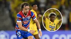 David Luiz y Kevin Londoño, futbolistas de Fortaleza y Bucaramanga, respectivamente