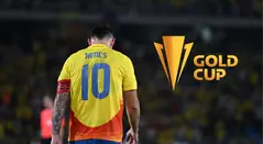 James Rodríguez y logo Copa Oro