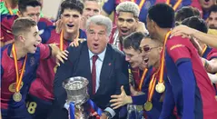 Laporta habló sobre la posibilidad que tiene Barcelona para ser tricampeón