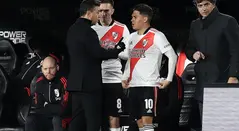 Marcelo Gallardo con Juan Fernando Quintero