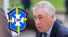 Carlo Ancelotti con la selección de Brasil