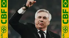 Carlo Ancelotti con la selección de Brasil